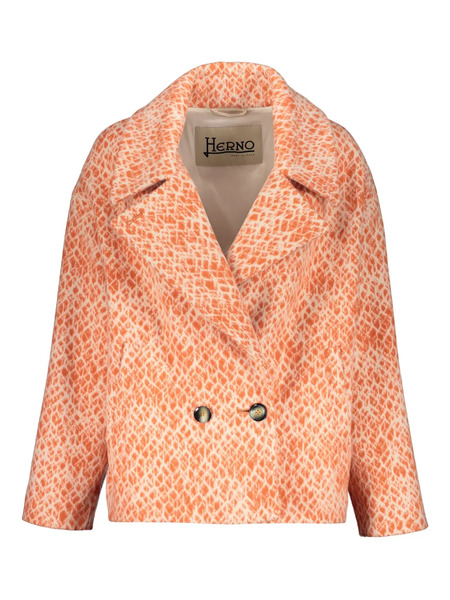  Herno Double-breasted Lapel-collar Jacket - Orange 