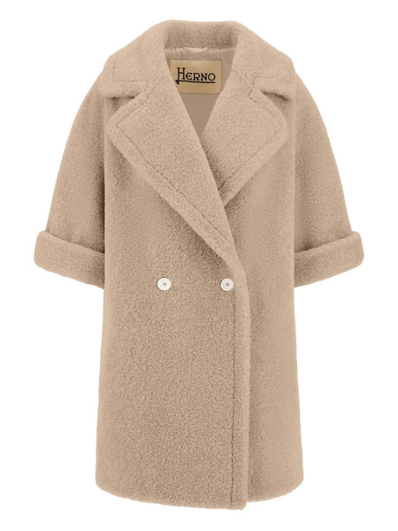  Herno Double-breasted Short-sleeve Coat - Neutrals 