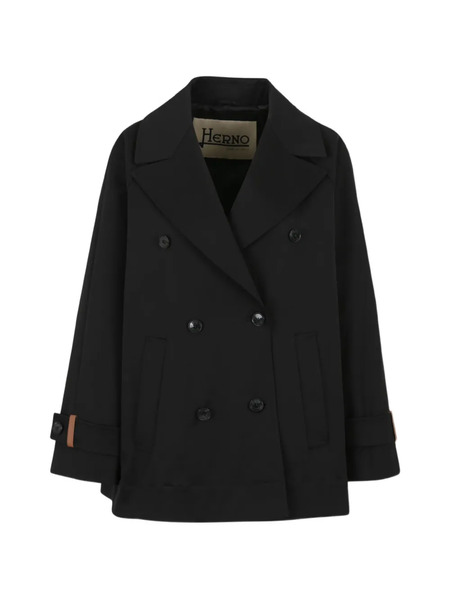  Herno Double-breasted Tab Coat - Black 