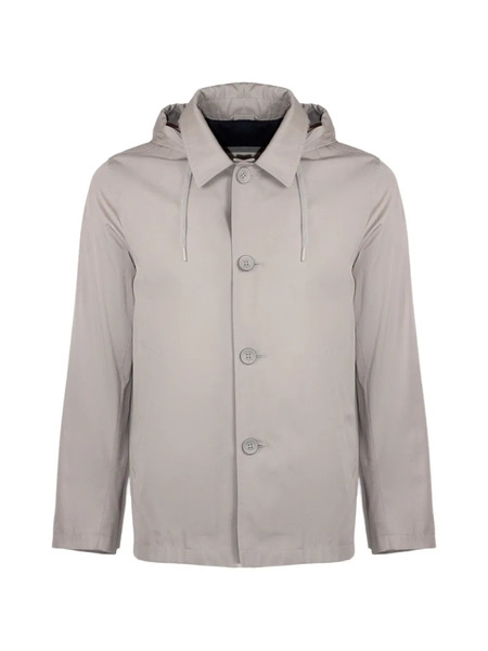  Herno Drawstring Hood Cotton Jacket - Grey 