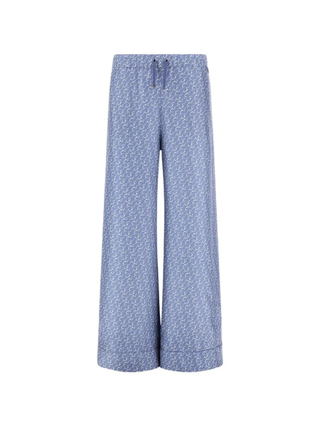  Herno Drawstring Patterned Trousers - Blue 