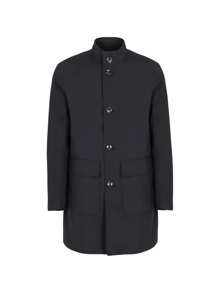  Herno Flap-pockets Button Coat - Blue 