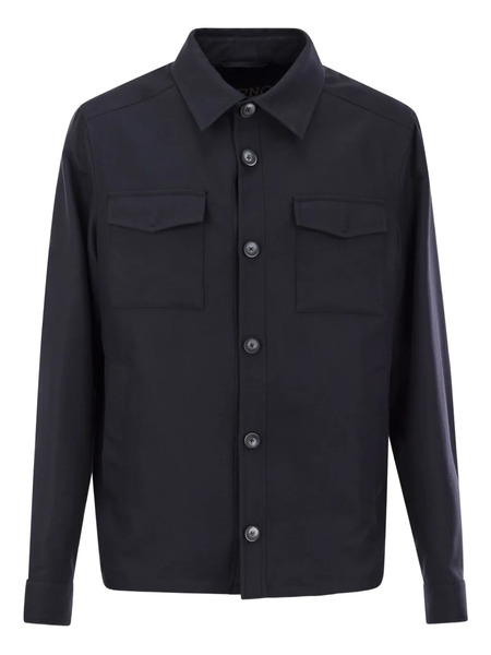  Herno Flap-pockets Button-fastening Shirt Jacket - Blue 