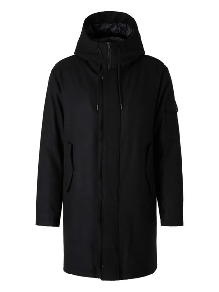  Herno High Collar Long Coat - Black 
