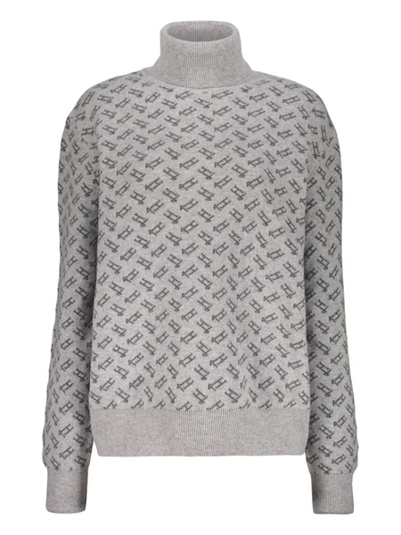  Herno High-neck Logo-pattern Sweater - Grey 