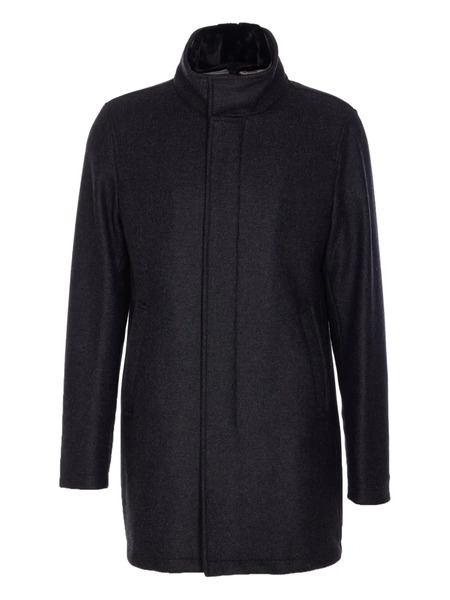  Herno High-neck Shearling-collar Coat - Grey 