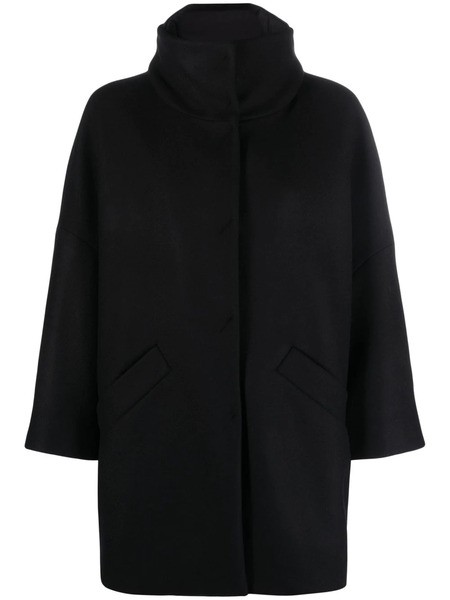  Herno High-neck Single-breasted Coat - Black 