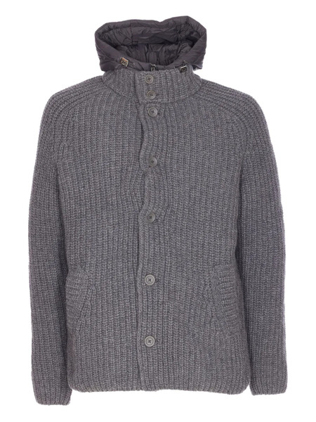  Herno Hooded Knitted Padded Jacket - Grey 