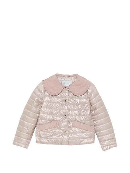  Herno Kids Ruffled Quilted Jacket - Pink 