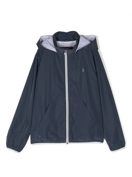  Herno Kids Zip-up Hooded Jacket - Blue 
