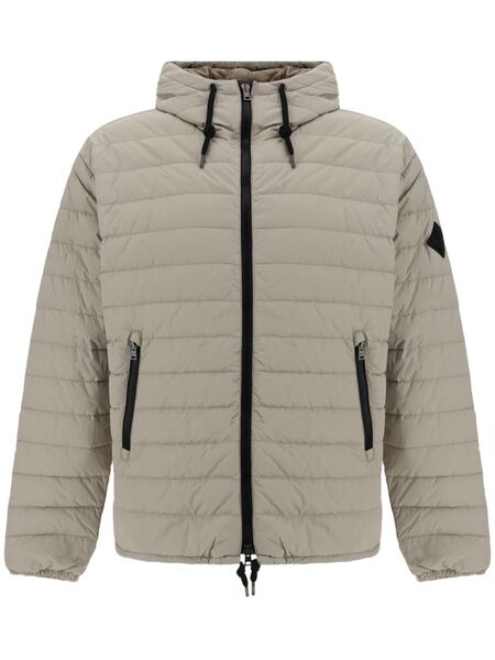  Herno Logo-appliqué Puffer Jacket - Neutrals 