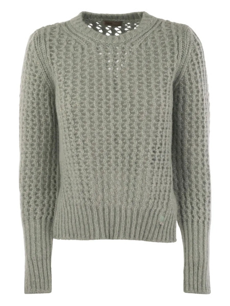  Herno Open-knit Crew-neck Sweater - Green 
