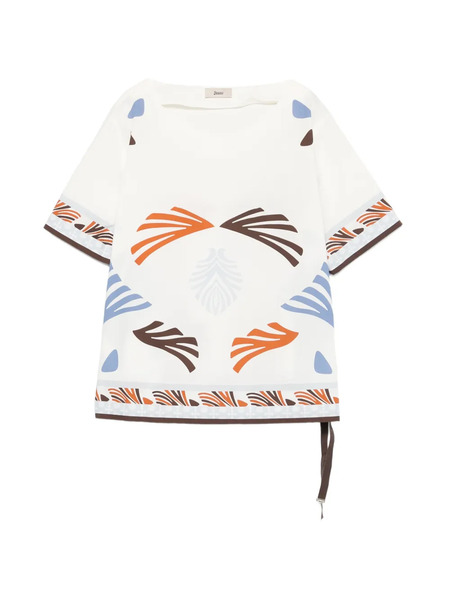  Herno Patterned Cotton Blouse - White 