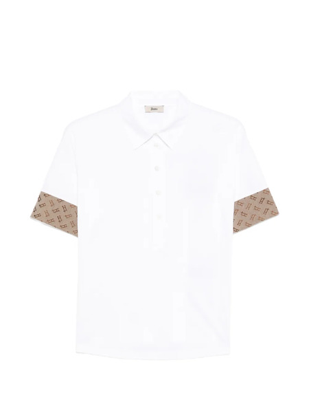  Herno Patterned Cuff Polo Shirt - White 