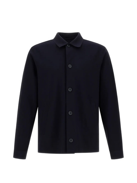  Herno Point-collar Buttoned Cardigan - Blue 