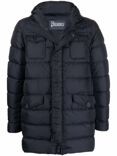  Herno Quilted Down Padded Coat - Blue 