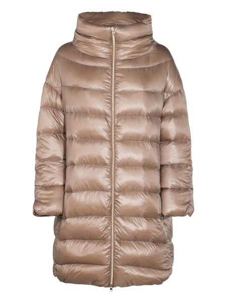  Herno Quilted High-neck Oversized Coat - Brown 