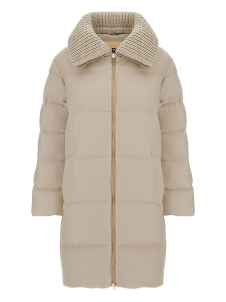  Herno Quilted Knitted-collar Coat - Neutrals 