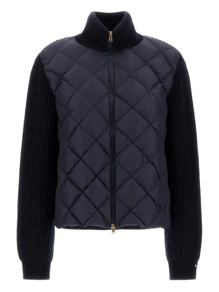  Herno Quilted Panelled Cardigan - Blue 