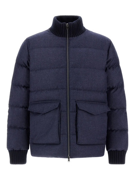  Herno Quilted Wool Jacket - Blue 