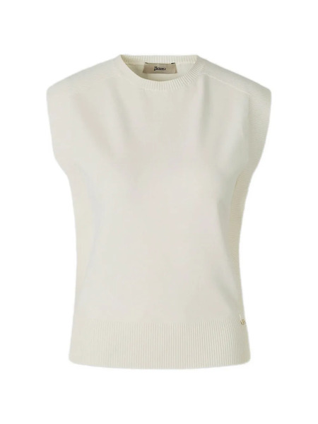  Herno Ribbed Sleeveless Top - Neutrals 