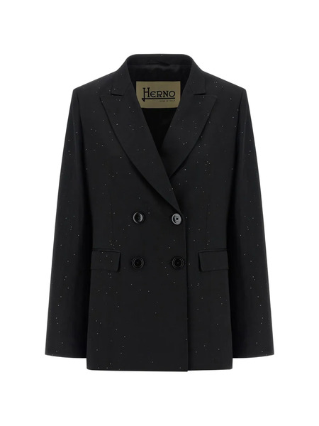  Herno Sequin-appliqué Double-breasted Blazer - Black 