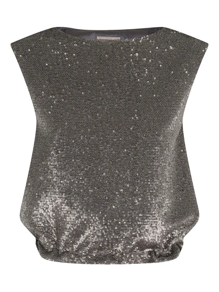  Herno Sequin-embellished Drawstring Top - Silver 