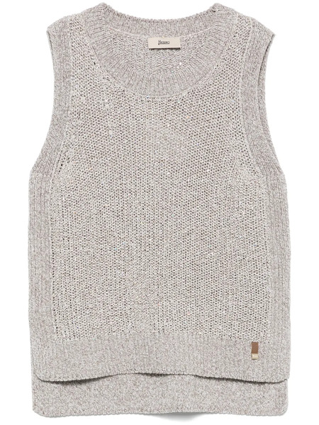 Herno Sequin-embellished Knitted Top - Neutrals 