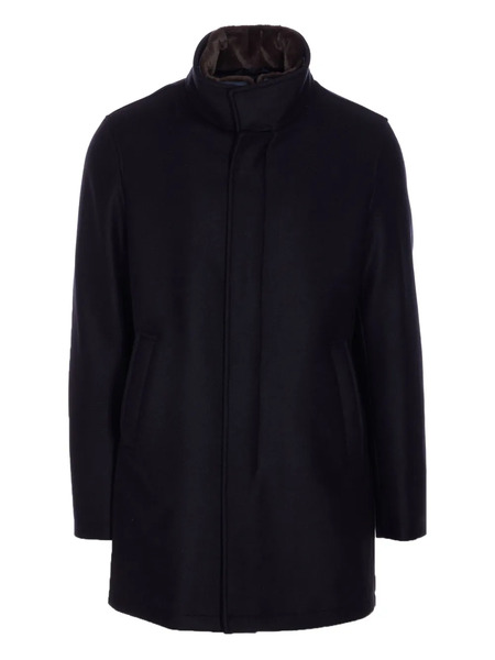  Herno Shearling-collar Zip-up Coat - Blue 