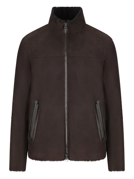  Herno Shearling Zip-front Jacket - Brown 
