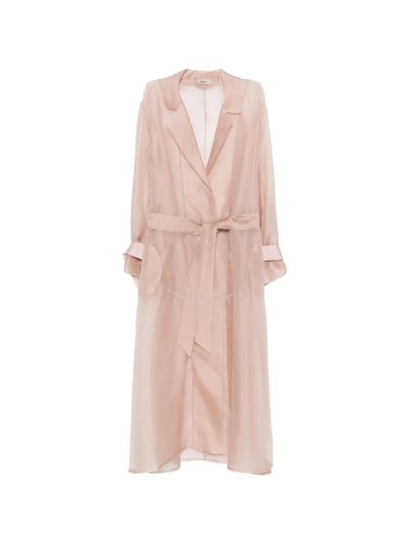  Herno Silk Belted Coat - Pink 