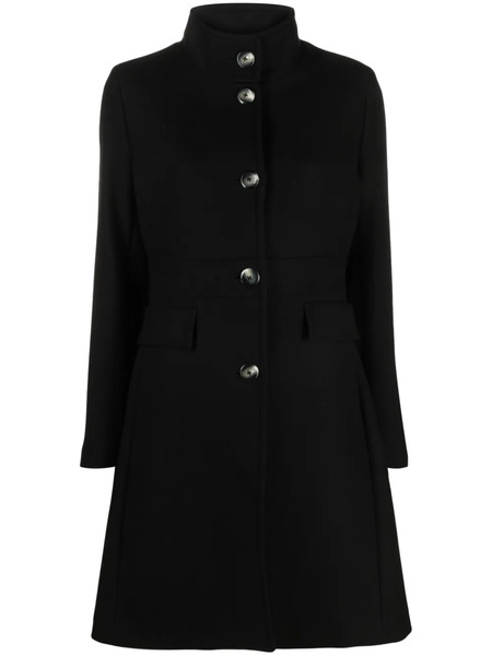  Herno Single-breasted Wool Coat - Black 