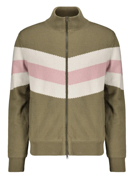  Herno Striped High-neck Cardigan - Green 