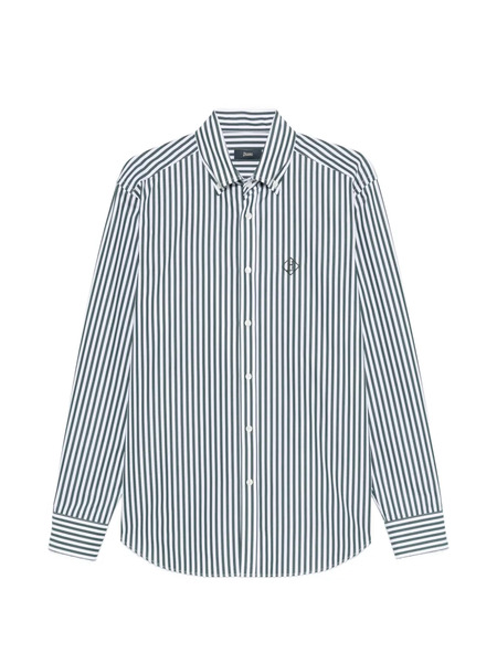  Herno Striped-pattern Logo-embroidery Shirt - Green 
