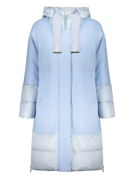  Herno Two-tone Hooded Puffer Jacket - Blue 