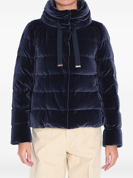  Herno Velvet Quilted Jacket - Blue 