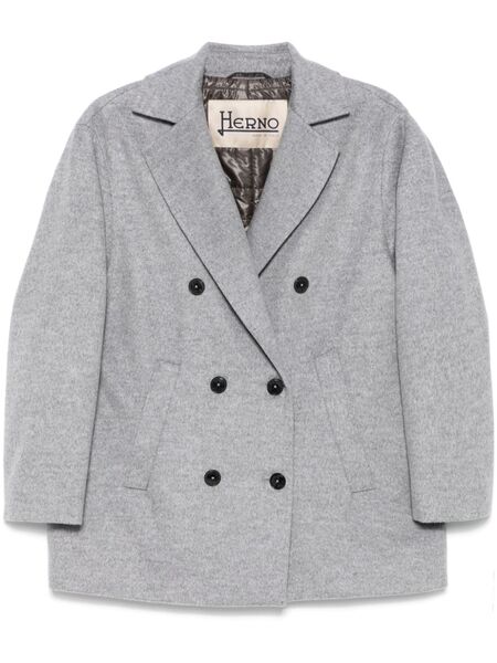  Herno Virgin Wool Peacoat - Grey 