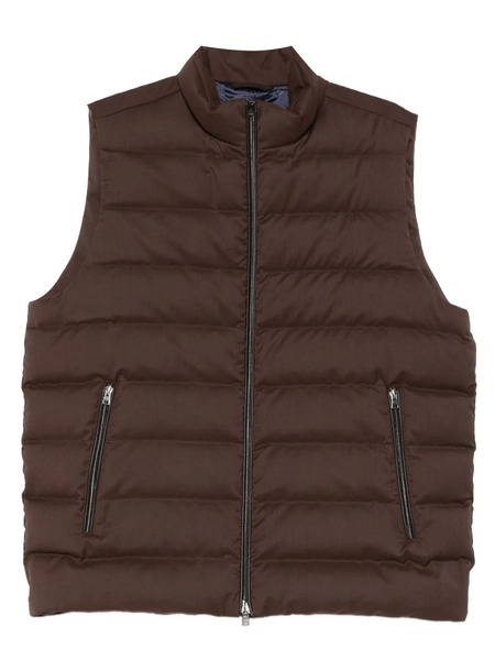  Herno Zip-up Quilted Gilet - Brown 