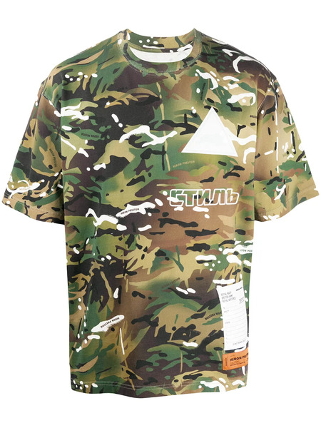  Heron Preston Camouflage Print T-shirt - Green 