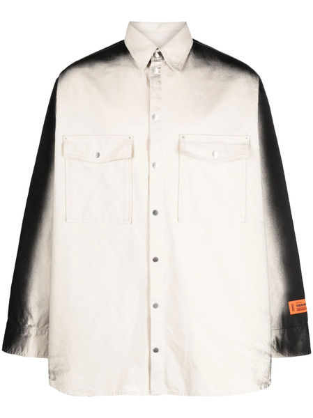  Heron Preston Faded-effect Logo-patch Shirt - Neutrals 