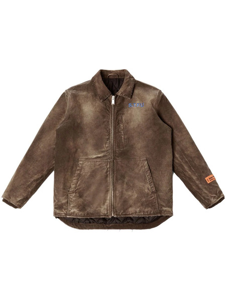  Heron Preston Logo-patch Cotton Jacket - Brown 