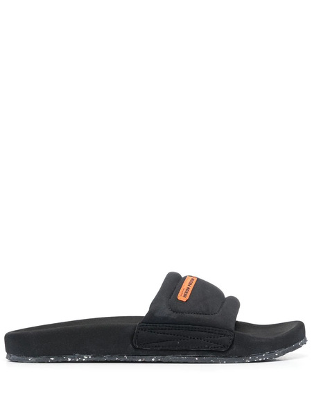  Heron Preston Logo-patch Slip-on Slides - Black 