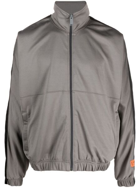  Heron Preston Logo-patch Zip-up Sweatshirt - Grey 