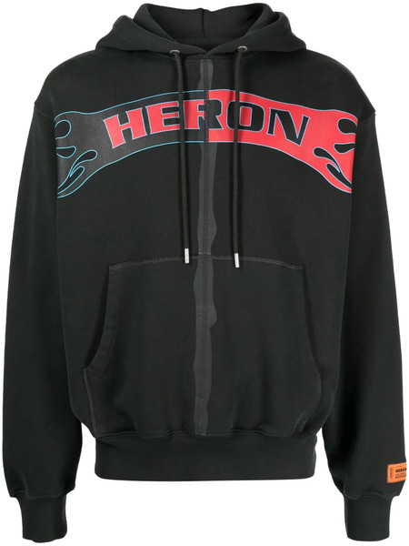  Heron Preston Logo-print Zip-up Hoodie - Green 