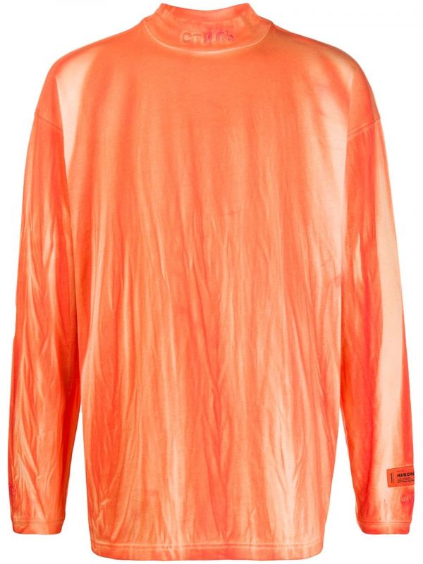  Heron Preston Stonewashed Turtleneck Top - Orange 