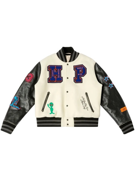  Heron Preston Varsity-patch Bomber Jacket - Neutrals 