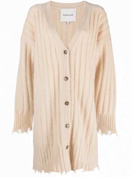  Herskind Base Distressed Ribbed Cardi-coat - Neutrals 