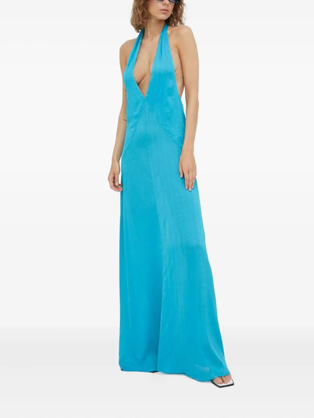  Herskind Halter-neck Backless Maxi Dress - Blue 