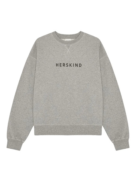  Herskind Lizzete Embroidered Crew-neck Sweatshirt - Grey 