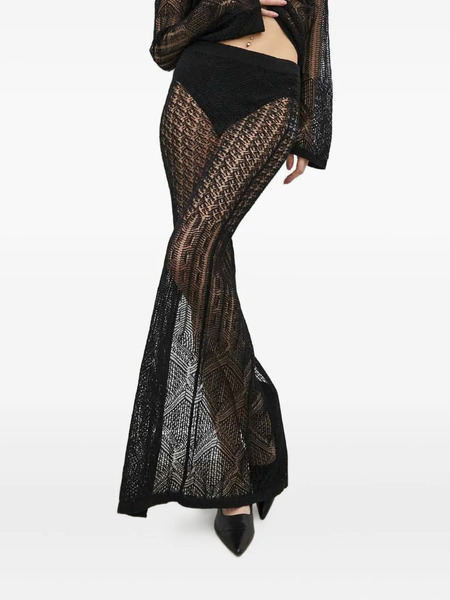  Herskind Open-work Slit Maxi Skirt - Black 